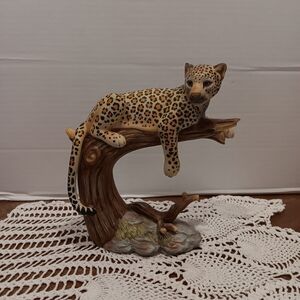 Home Interiors Leopard Sculpture - Brown and Tan